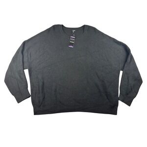 Express Sweater Women XXL Black Relaxed Ribbed Knit Cozy Pullover Oversized